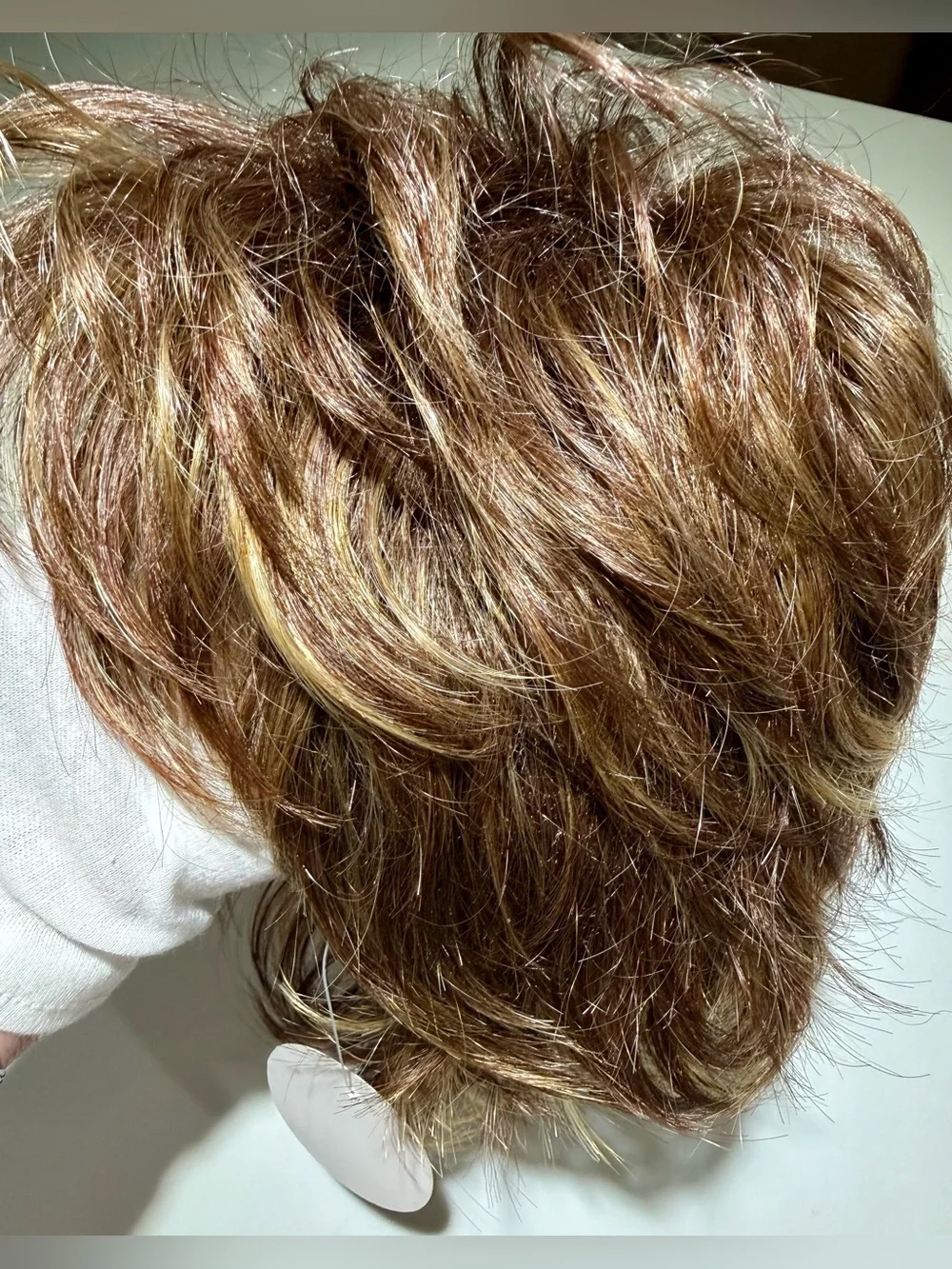 HAIR, Pixie Cut with bangs, Free Part, Brown Highlighted